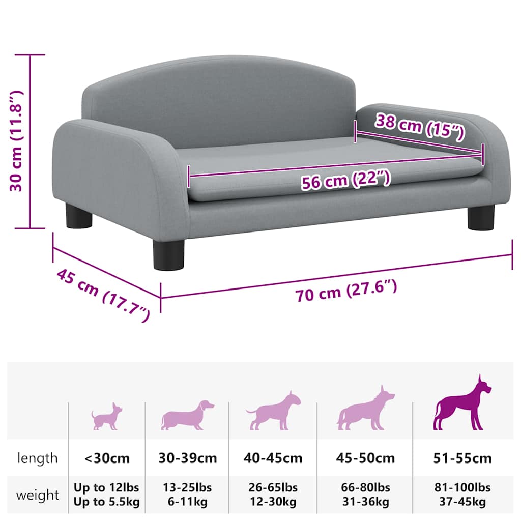 Elegantes Hundebett 70x45 cm – Sofa für Haustiere | Komfort und Stil | PavMart