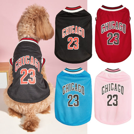 Stylisches Hunde-T-Shirt „CHICAGO 23“ – ein sportlicher Look, der alle Herzen erobern wird