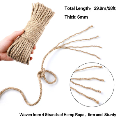 Naturalna lina sizalowa dla kota 6 mm – 30 m do drapaka