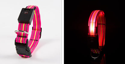 Świecąca obroża LED dla psa z ładowaniem magnetycznym
