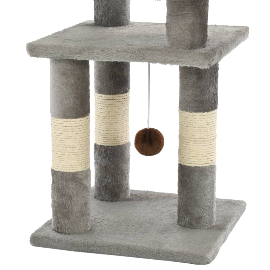 Drapak dla kota z legowiskiem i zabawką – 65 cm