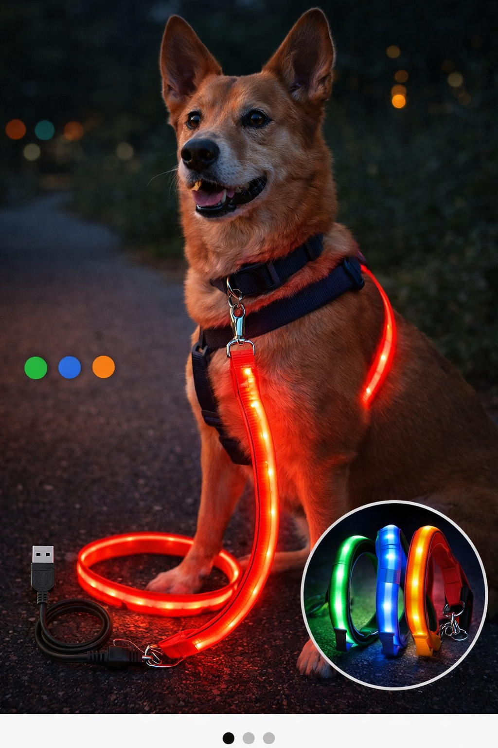 Świecąca smycz LED dla psa